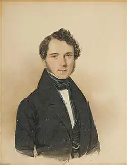 Josef Zumsande: Portrét muže (akvarel)