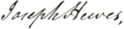 Joseph Hewes, podpis