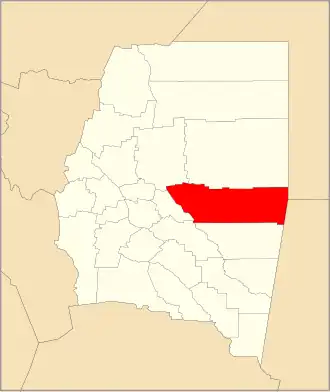 Departement Juan Felipe Ibarra na mapě provincie Santiago del Estero