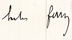 Jules Ferry, podpis