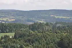 Výhled z Křemešníku na Čeřínek