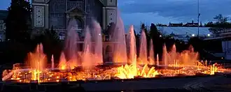 Křižíkova světelná fontána, večerní představení, duben 2016