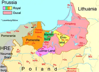 Pomoří (Pomerelia) jako jedno z vojvodství Královských Prus, v letech 1466/1569–1772 autonomní země Polské koruny