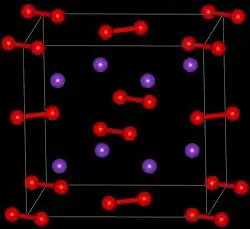 Struktura krystalové mřížky peroxidu draselného