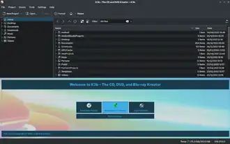 Rozhraní vypalovacího programu, verze 21.12.0 v Arch Linuxu
