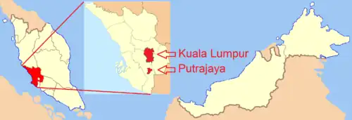Federal Territory of Kuala Lumpur Wilayah Persekutuan Kuala Lumpur 吉隆坡联邦直辖区 கோலாலம்பூர் na mapě