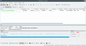 KTorrent spuštěný v prostředí KDE
