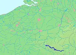 tok řeky na mapě Belgie