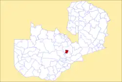 Distrikt Kabwe na mapě Zambie