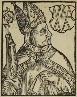 Biskup Kaim (B. Paprocký, Zrcadlo slavného Markrabství moravského, 1593)