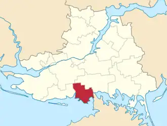 Poloha rajónu v Chersonské oblasti