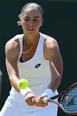 Anhelina Kalininová v kvalifikaci Wimbledonu 2018