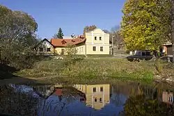 Návesní rybník v Kališti, jediné vodní dílo v povodí