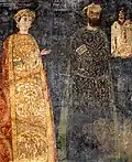 Portrét donátora, bulharského sebastokratora Kalojana, a jeho ženy Desislavy, freska z Bojanského kostela (1259)