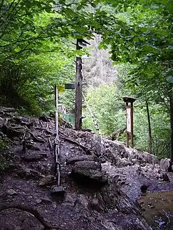 Lanová lávka při ústí Kláštorské rokliny do Prielomu Hornádu