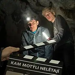 Jiří Vojta (vlevo) a Daniel Krejčík (vpravo) v jeskyni