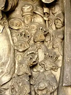 Detail gotického reliéfu: stav světský