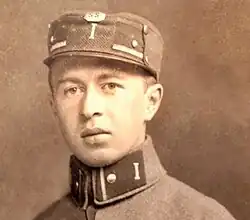 Karel Evald (1896–1943) v uniformě příslušníka I. pluku Stráže svobody