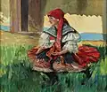Karel Nejedlý Sedící krojovaná dívka