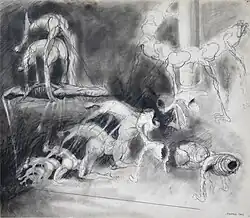 Dokola, grafit, papír, 2003