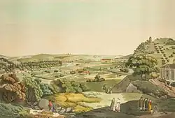 Pohled na Špitálsko a pražskou Invalidovnu (1815-1817)