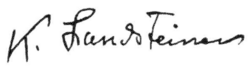 Karl Landsteiner – podpis