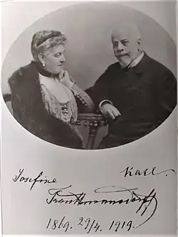 Fotografie knížete Karla Trauttmansdorffa a jeho manželky Josefíny pořízená v roce 1919 při příležitosti výročí zlaté svatby