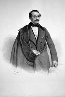 Hrabě Karl Rothkirch-Panthen Lithografie od Josefa Kriehubera, 1858