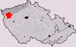 Karlovarská vrchovina na mapě Česka