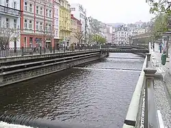 Řeka Teplá v Karlových Varech
