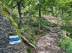 Na modré turistické značce