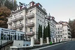 část léčebny, zleva hlavní budova Mánes I, v pozadí Mánes II