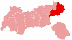 okres Kitzbühel na mapě Tyrolska