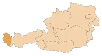 Spolková země na mapě Rakouska