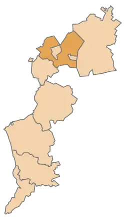 okres Eisenstadt-okolí na mapě Burgenlandu