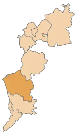 okres Oberwart na mapě Burgenlandu