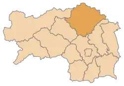 okres Bruck-Mürzzuschlag na mapě Štýrska