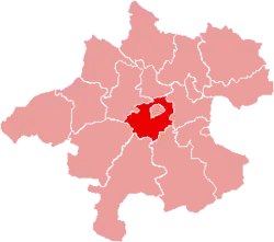 okres Wels-venkov na mapě Horních Rakous