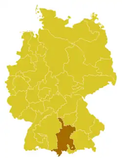 Diecéze augsburská Bistum Augsburg (něm.) na mapě