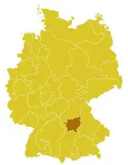 Diecéze eichstättská Bistum Eichstätt (něm.) na mapě