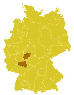 Diecéze mohučská Bistum Mainz (něm.) na mapě