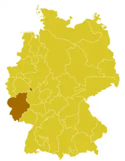 Diecéze trevírská Bistum Trier (něm.) na mapě