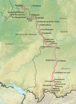 Mapa Romantické cesty