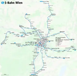 Mapa vídeňské S-Bahn