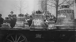 Zabavené zvony z věže kostela svaté Markéty v Kašperských Horách