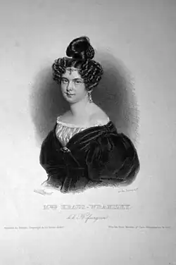 Anna Kraus-Vranická na rytině kolem roku 1830