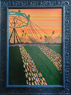 Když čas letí - z cyklu obrazů Horizont událostí - malba olejovými barvami na plátně