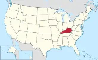 Kentucky na mapě USA