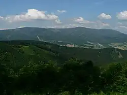 Keprnická hornatina od východu - zleva Červená hora, Vozka, Keprník a Šerák