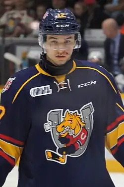 Kevin Labanc v roce 2016 v dresu Barrie Colts